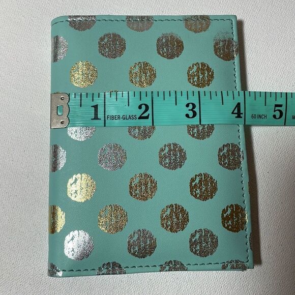 Mint metallic polka dot passport travel wallet - Picture 3 of 6